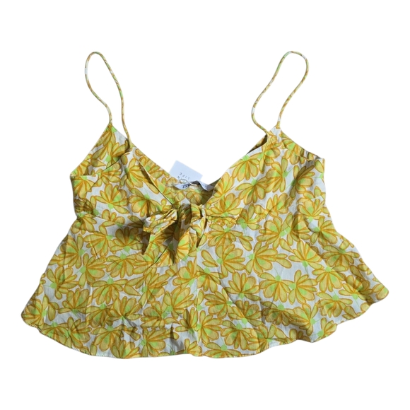 Zara Gold Cropped Sleeveless Camisole with Tie Front - Picture 2 of 3